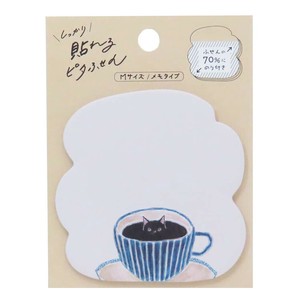 【付箋】トコロコムギ しっかり貼れるピタふせん M メモタイプ あなたを見つめるコーヒーにゃんこ