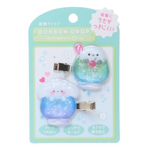【ヘアアクセサリー】ボンボンドロップ 前髪クリップ ソーダ