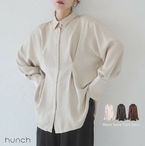 【予約販売/8月下旬納期】マットサテン タックシャツ 2025新作 A/W