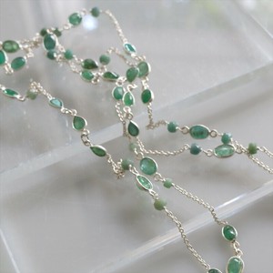 项链 宝石 银色 97cm