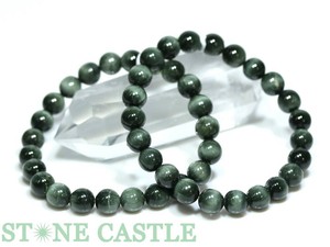 ☆高品質☆【ブレスレット】グリーンルチルキャッツアイ (5A) (約8.5〜9mm) 【天然石 パワーストーン】