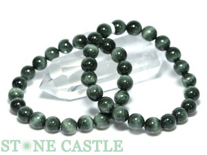 ☆高品質☆【ブレスレット】グリーンルチルキャッツアイ (5A) (約9.5〜10mm) 【天然石 パワーストーン】