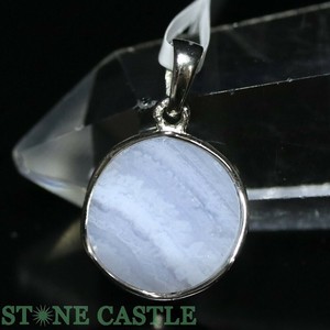 ☆一点物☆【ペンダントトップ】ブルーレースメノウ ヘキサゴン 15mm No.05 【天然石 パワーストーン】