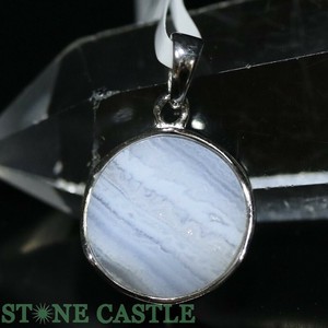 ☆一点物☆【ペンダントトップ】ブルーレースメノウ ヘキサゴン 15mm No.09 【天然石 パワーストーン】