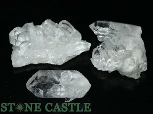 ☆一点物☆【原石】トマスゴンザガ産水晶クラスター (EX++) (3個セット) No.77 【パワーストーン】