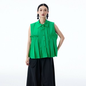 u28532トップス レディース シャツ Tシャツ ブラウス ノースリーブ 4色 韓国風 2025夏新作