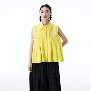 u28538トップス レディース シャツ Tシャツ ブラウス プリッツ 4色 韓国風 2025夏新作