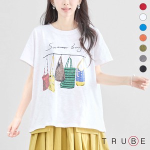 【2025新作】【M〜L】カラフルバッグ柄コットントップス(N13-307)(5号店）FM5