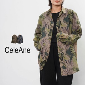【新作】水彩タッチフラワー柄シアーシャツ　 2色展開