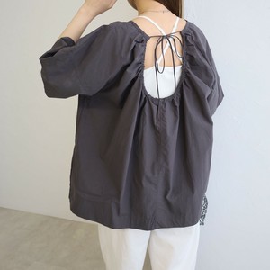 2025年新商品 衬衫 抽褶 折扣/打折 发圈 后背缎带 衬衫 春夏