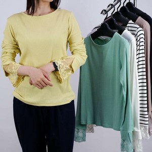 Pre-order T-shirt Lace Sleeve Cut-and-sew