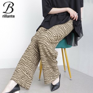 ゼブラ柄プリーツ 裾セルフカットパンツ 【ロット販売あり】2025新作　通年人気BRILLANTE東京（200065）