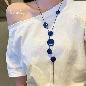 ＜SALE＞不規則円形プレート×ロングチェーン  ネックレス レディース「2025新作」