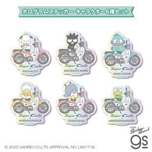 【キャラクター6種セット】 はぴだんぶい×Super Cub ホログラムステッカー サンリオ Honda SANCUB-SET06