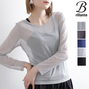 万能トップス　メッシュインナー　クルーネック・長袖　重ね着　通年定番　BRILLANTE東京（92996）