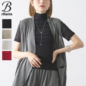 ボトルネック5分袖　2重チュールTシャツ 2025新作 通年定番 BRILLANTE東京（199849）