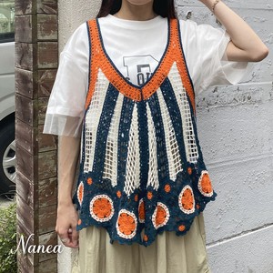 【★新作★】かぎ針・クロシェ編み/メッシュビスチェ