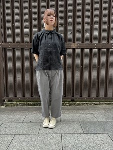 【2025年春夏新作】日本製 　リネン　後重ね衿2WAYブラウスNo825072