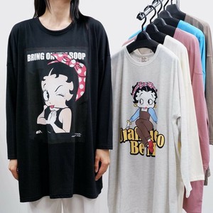 T 恤/上衣 贝蒂 长袖 宽松T-Shirt 男女兼用 长T恤