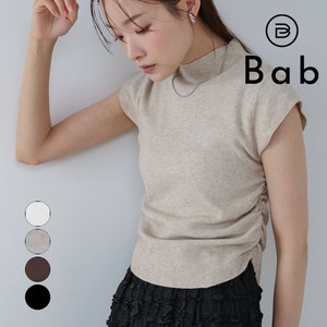 Pre-order T-shirt Side Gathered High-Neck [A/W NEW]