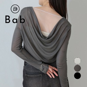 【予約販売】バックドレープデザイントップス◇バックがシアー素材【8月25日頃出荷予定】2025秋冬新作