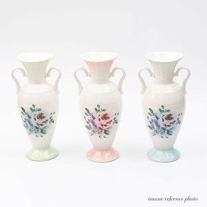 ＜新作・予約＞【日本製】エレガンス花瓶［花柄/カントリー雑貨/陶器/薔薇/プリンセスローズ］