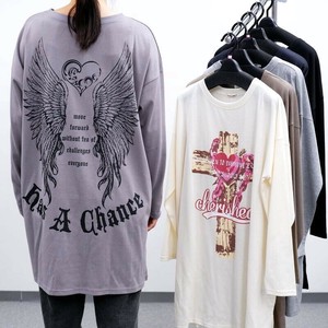 T 恤/上衣 长袖 洋装/连衣裙 大 宽松T-Shirt 长衫 长T恤