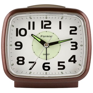 保土ヶ谷電子販売　FORMIA(フォルミア)　蓄光目覚まし時計　ブラウン　HT-A015W-BR