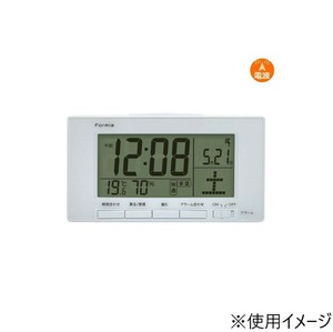 保土ヶ谷電子販売　FORMIA(フォルミア)　電波デジタルクロック　環境目安表示機能付　ホワイト　HT-034RC