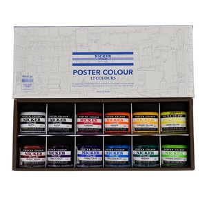 ニッカー絵具　ポスターカラー　40ml　12色セット　PC40ML12N