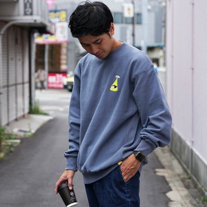 〈全5色〉【XS〜XXL】「アブダクション牛 」刺繍 トレーナー 裏起毛