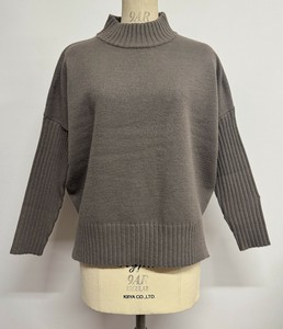 【25AW】ミドルゲージ ドルマン スリーブ ハイネック ニットプルオーバー