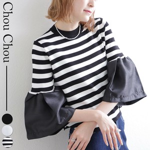 お袖布帛切替 七分袖ニット 2025人気 新作 chouchou東京