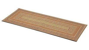 純国産 い草玄関マット 『Fランクス 上がり框』 ベージュ 約35×90cm(裏:ウレタン) 8817400