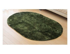 ランジュ ラグ カーペット 1畳 約100×150cm楕円 グリーン 3958959