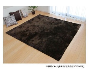ソフトシャギー調ラグ 「ラルジュ」 2畳 ブラウン 約185×185cm 1280200061203