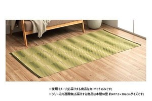 日本製 洗えるカーペット  グリーン 本間10畳 約477.5×382cm 1090580122102