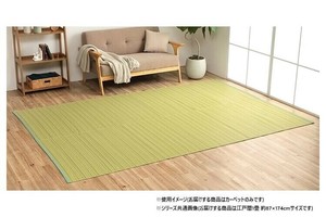 日本製 洗えるい草調カーペット グリーン 江戸間1畳 約87×174cm 1090030120802