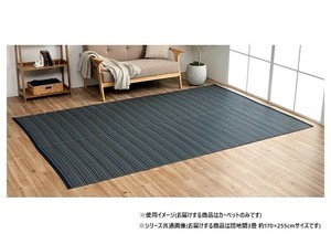日本製 洗えるい草調カーペット ネイビー 団地間3畳 約170×255cm 1090031190302