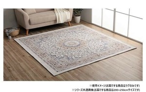 ラグ ジャガード織 メダリオン柄 ベージュ 約3畳 約200×250cm 1291260026502