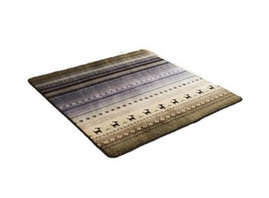 カーペット 柄ボリュームラグ フランネル ラディ 185×185cm グリーン 1271840122401