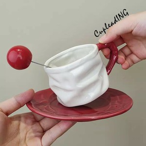 ＜人気商品＞早い者勝ち 撞色 コーヒーカップ 大容量 マグカップ 家庭用 スプーン付き 3点セット