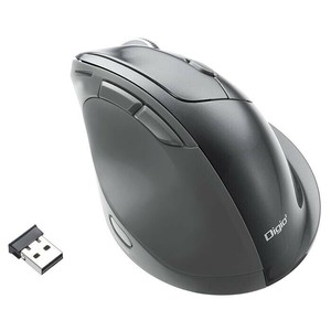 ナカバヤシ　高速スク無線エルゴ5ボタンBlueLEDマウス/グレー　MUS-RKF176GY