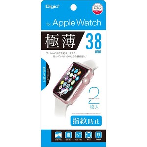 ナカバヤシ　Apple　Watch　38mm　用　極薄フィルム　指紋防止　SMW-AW381FLST
