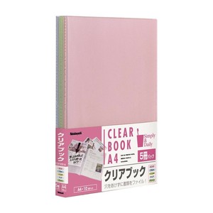 ナカバヤシ　クリアブック　ウォーターカラーA4判10P　5冊ミックス　CBE3031-5P