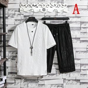 Tシャツ ショートパンツ 2点セット 半袖  ラウンドネック 無地  ゆったり 快適  メンズ   DYLA881