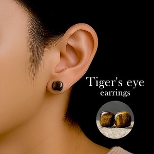 Pierced Earringss Natural Stone Stainless Steel Made in Japan