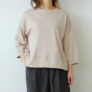 ［2025秋冬新作］しっかり綿100％　ワイドプルオーバー　7分袖　長袖　Tシャツ