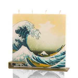 スタンド付キャンドル　無香料　葛飾北斎 - 神奈川沖浪裏　Q23D01 ギフト/雑貨/インテリア
