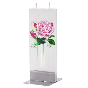 スタンド付キャンドル　無香料　ピンクの薔薇と雫　D20063 ギフト/雑貨/インテリア